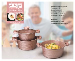 Tenxhere Me Veshje Guri Set 6CP CA003-S001 Pink