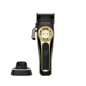 Makine Qethje Kemei KM-2373 Profesionale – Me Motor Magnetic Levitation dhe Teh Inoksi DLC