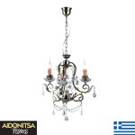 Abazhur Tavani Bronx Kristali 11003 Me 3 Llampa E14