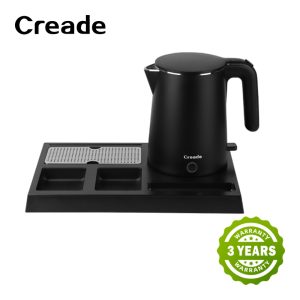 Ngrohëse Uji Hoteli Creade 0.8L 1000W Inox 18/10 me Bazament Organizues – Model K-D09-A