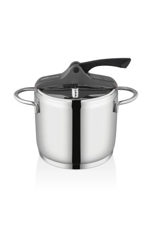 Tenxhere me Presion Safinox Vision 6 Litra – Çelik Inox 18/10, Dorezë Teli – E Zezë